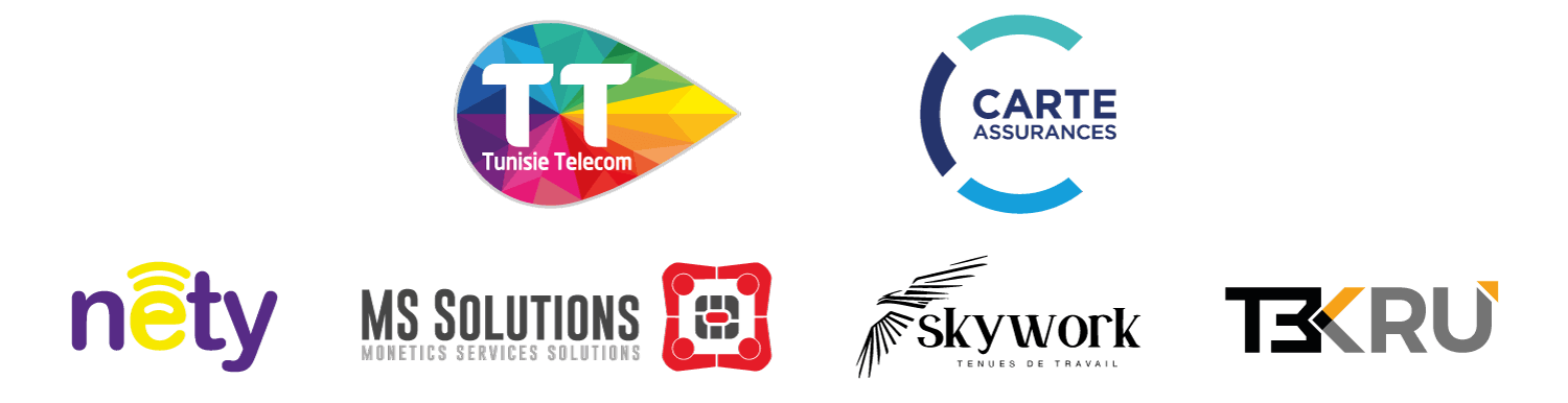 la liste des sponsors: Tunisie Telecom, Carte Assurances, Nety, MS Solutions, Skywork, Tekru Technologies